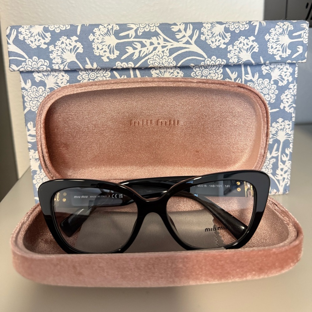 Miu Miu Black Cat Eye Sunglasses with Case